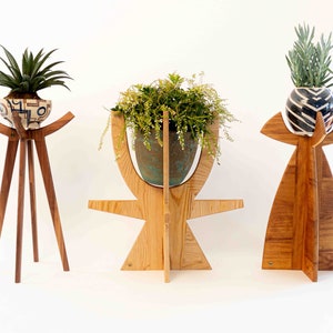 Gartendeko Mid Century Modern Blumenständer Sukkulenten Übertopf Mutter Geschenk Bürodekor Zimmerpflanzen Holz Pflanzenhalter Pflanze