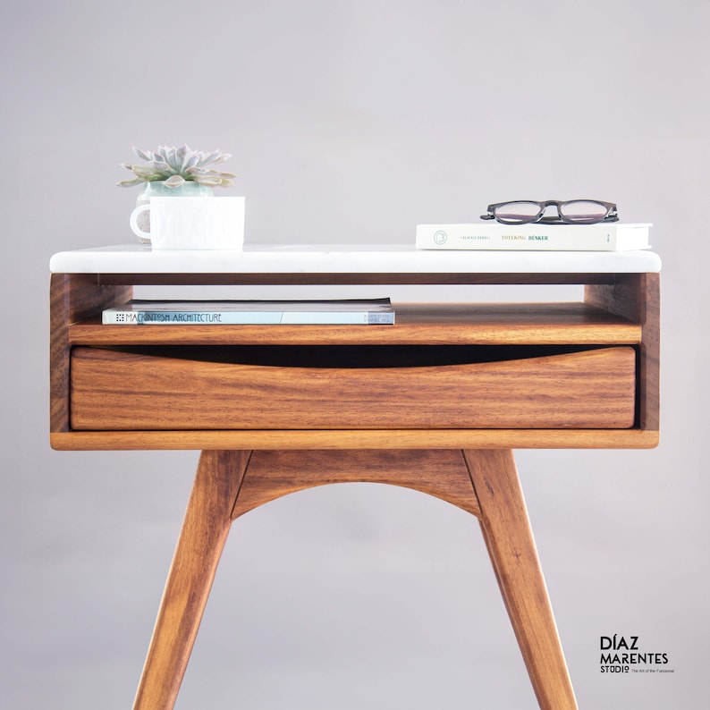 Wooden nightstand Rustic nightstand Modern nightstand Bedroom furniture One-drawer nightstand Side table Nightstand with drawer Handcrafted nightstand Wood nightstand Small nightstand Minimalist nightstand Vintage nightstand Bedside cabinet
