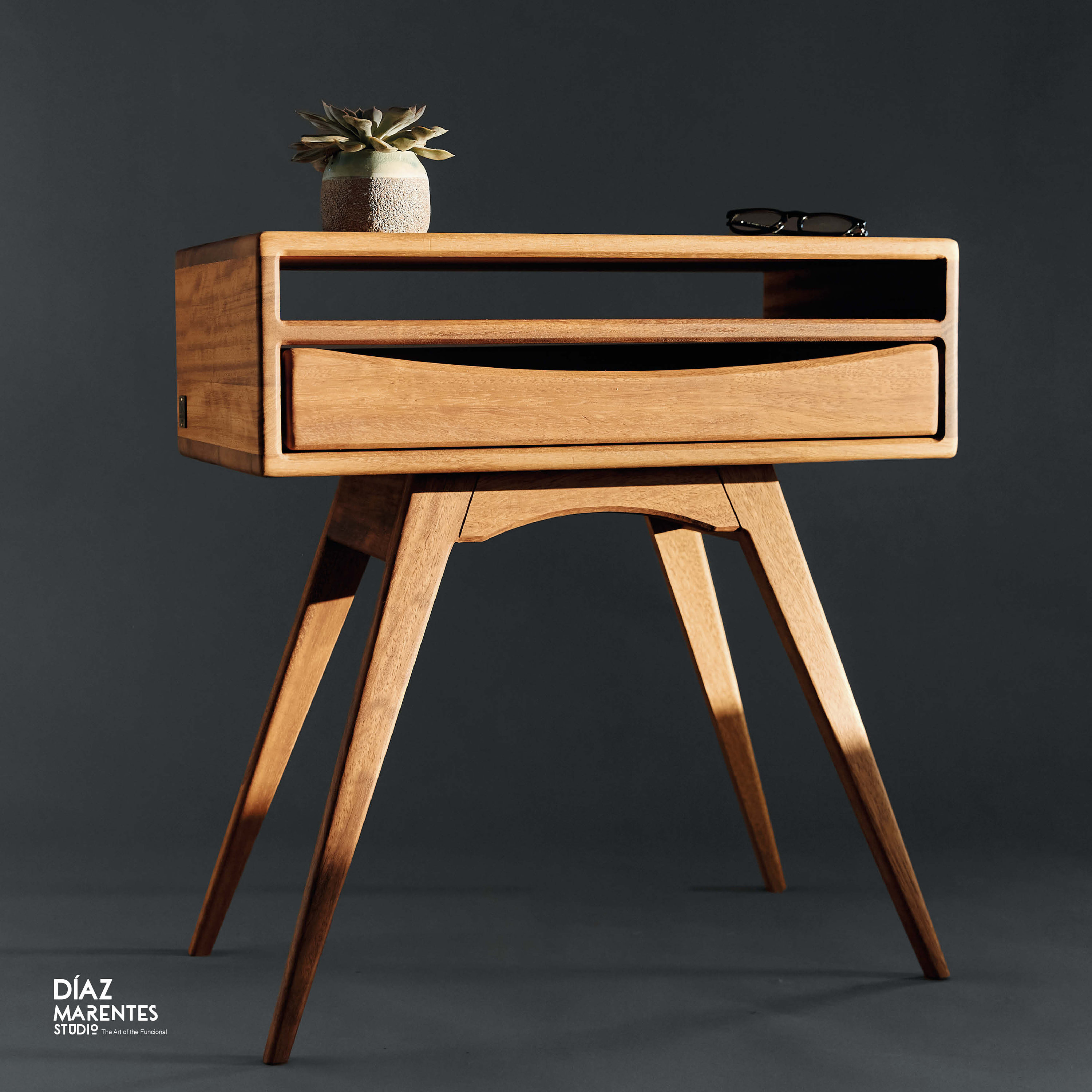 Wooden Bedside Table With Storage Handcrafted Wooden Nightstand ...