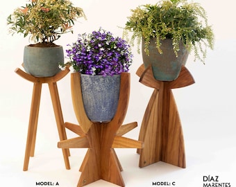 mid century plant stand tall plant stand wooden plant stand hanging planter farmhouse decor wedding decor gifts for her garden decor
