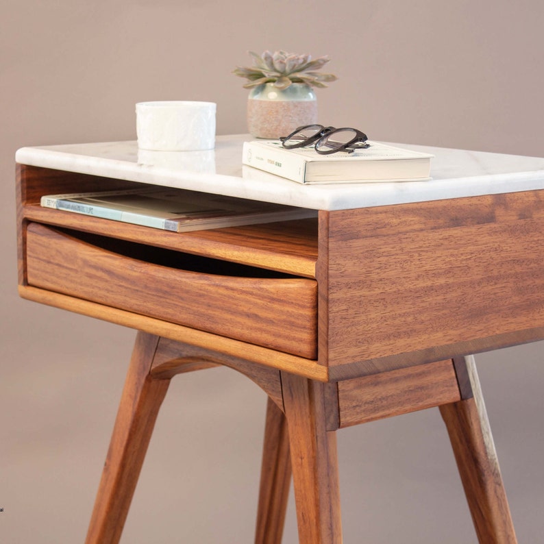 Wooden nightstand Rustic nightstand Modern nightstand Bedroom furniture One-drawer nightstand Side table Nightstand with drawer Handcrafted nightstand Wood nightstand Small nightstand Minimalist nightstand Vintage nightstand Bedside cabinet
