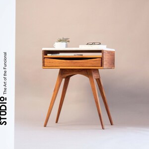 Wooden nightstand Rustic nightstand Modern nightstand Bedroom furniture One-drawer nightstand Side table Nightstand with drawer Handcrafted nightstand Wood nightstand Small nightstand Minimalist nightstand Vintage nightstand Bedside cabinet