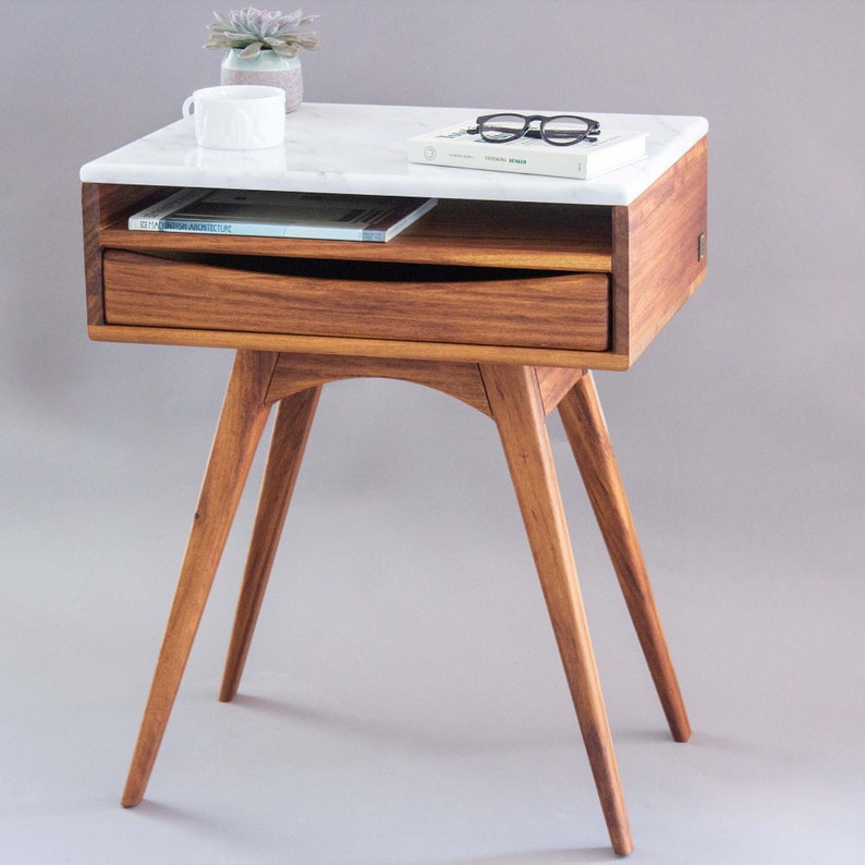 Wooden nightstand Rustic nightstand Modern nightstand Bedroom furniture One-drawer nightstand Side table Nightstand with drawer Handcrafted nightstand Wood nightstand Small nightstand Minimalist nightstand Vintage nightstand Bedside cabinet