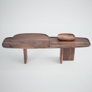 Sculptural table, Coffee table, End walnut table, Wood table, Entry way table, Midcentury coffee table, Narrow end table, Table runner