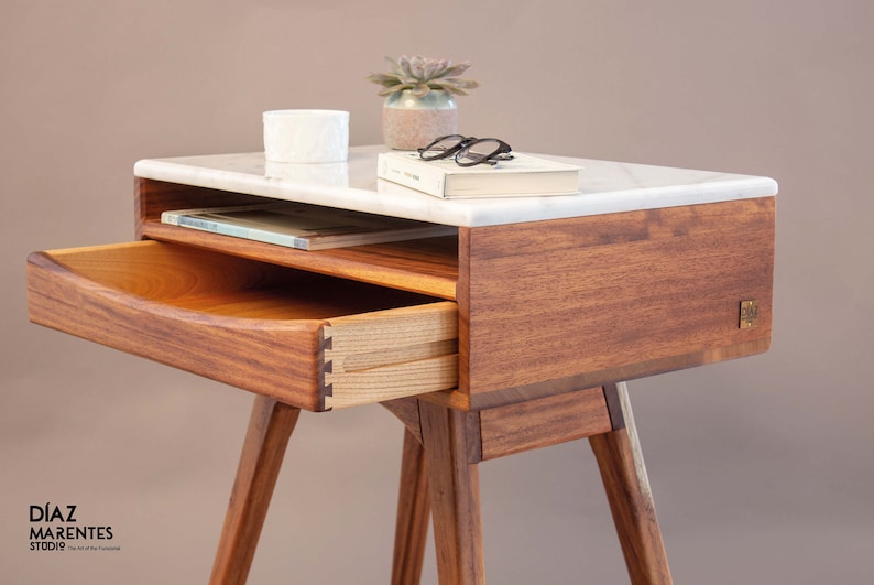 Wooden nightstand Rustic nightstand Modern nightstand Bedroom furniture One-drawer nightstand Side table Nightstand with drawer Handcrafted nightstand Wood nightstand Small nightstand Minimalist nightstand Vintage nightstand Bedside cabinet