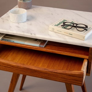 Wooden nightstand Rustic nightstand Modern nightstand Bedroom furniture One-drawer nightstand Side table Nightstand with drawer Handcrafted nightstand Wood nightstand Small nightstand Minimalist nightstand Vintage nightstand Bedside cabinet