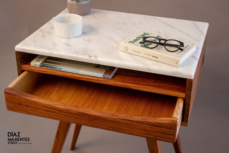 Wooden nightstand Rustic nightstand Modern nightstand Bedroom furniture One-drawer nightstand Side table Nightstand with drawer Handcrafted nightstand Wood nightstand Small nightstand Minimalist nightstand Vintage nightstand Bedside cabinet