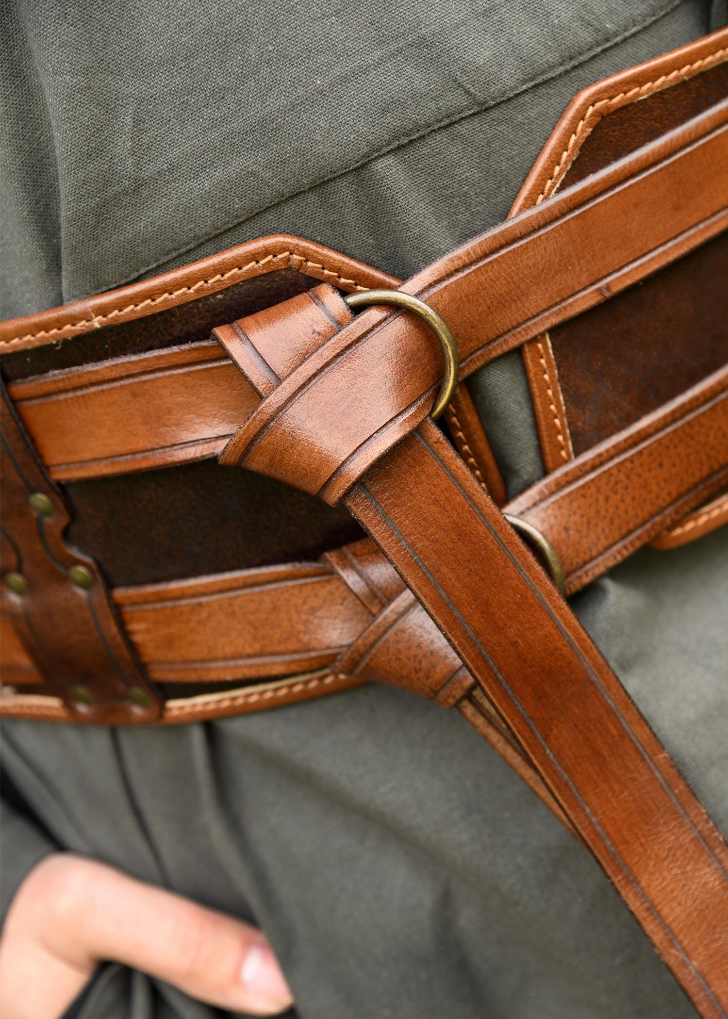 Cintura In Pelle Medievale Larga 2,2 Cm: Ideale Per Vichinghi, LARP E Uso Quotidiano