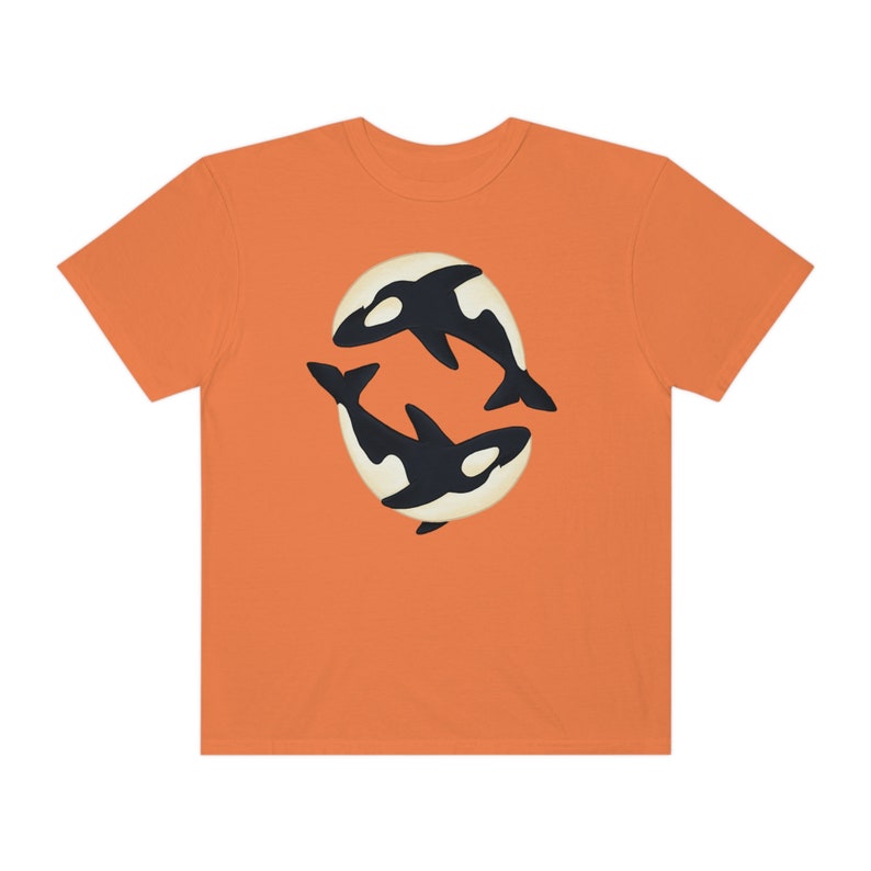 Orca Shirt Comfort Colors Killer Whale Tshirt For Animal Lovers Aesthetic Marine Life T-Shirt For Ocean Creatures Gift Burnt Orange