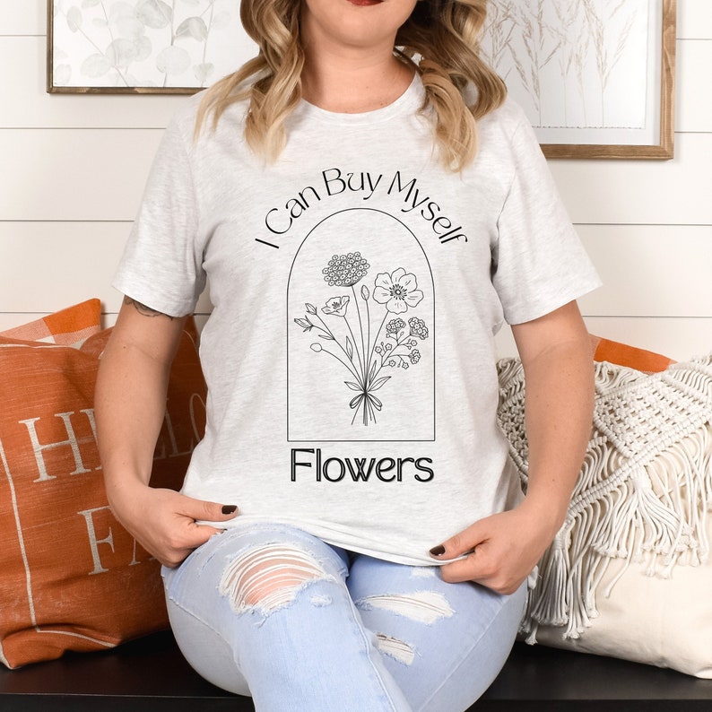 Miley Cyrus I Can Buy Myself Flowers Shirt Minimalist Hand - Etsy