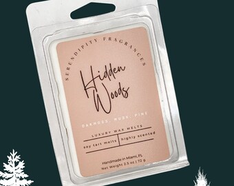 STRONG WAX MELTS, Natural Wax Melts, Wax Tarts, Hidden Woods High Fragrance Home Scents Candle Melts Useful Gifts, Musk Oak Fragrance Melt