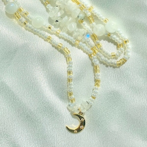 Lunar Goddess | Moonstone WaistBeads | Moon Waist Beads | Divine Feminine Luna Healing Manifesting Belly Beads