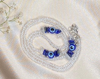 Third Eye Protection | Ajna Waist Beads | Lapis Lazuli and Clear Quartz Waistbeads