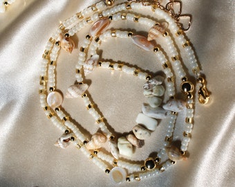 Lana | Ocean Crystal Waist Beads | Mermaid Pearl Seashell Waistbeads | Abundance Divine Feminine Jewelry