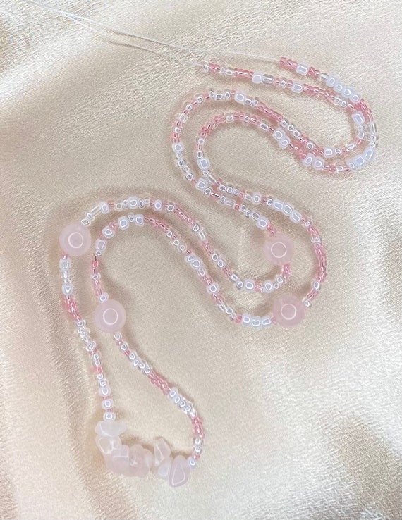 Divine Lover | Rose Quartz Waistbeads | Pink Waist Beads | Heart Chakra Love Belly Beads