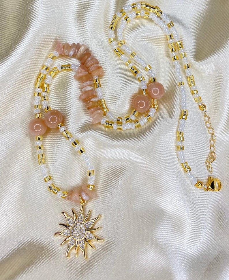 Solar Goddess | Sunstone WaistBeads | Sun Waist Beads | Sacral Healing Manifesting Belly Beads image 1