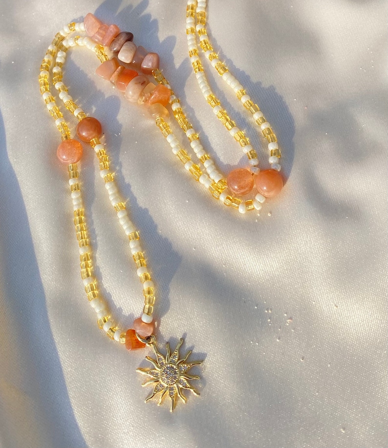 Solar Goddess | Sunstone WaistBeads | Sun Waist Beads | Sacral Healing Manifesting Belly Beads image 2