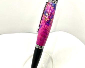 Double dyed black ash burl Wall Street stylus twist pen