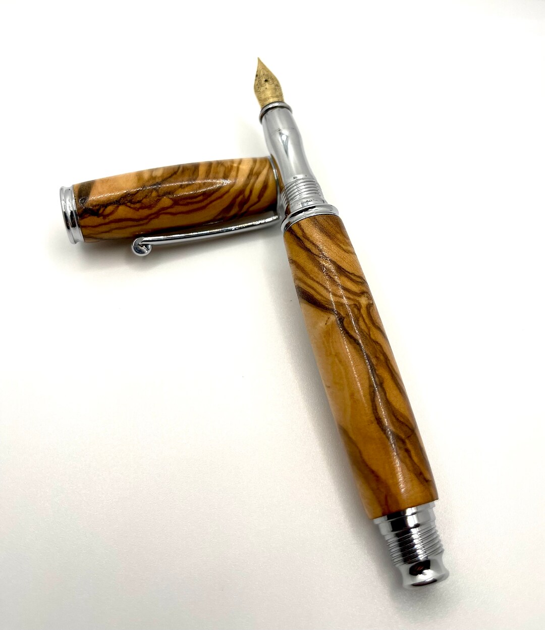 Italian Olivewood Metro Fountain Pen Etsy