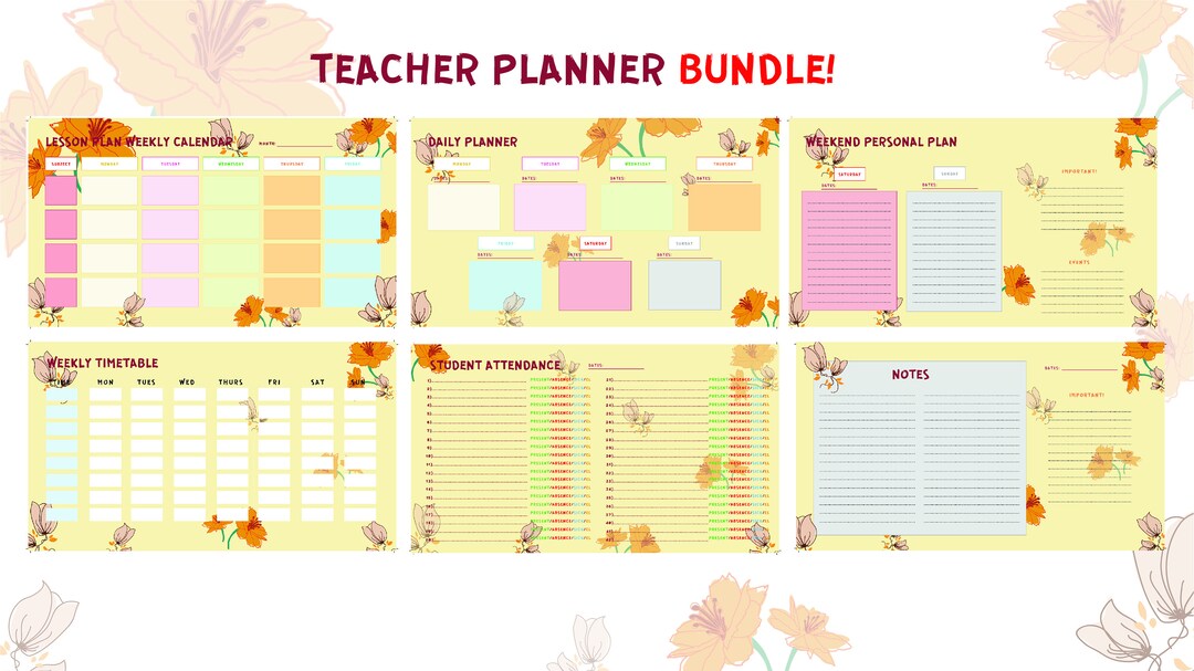 TEACHER PLANNER BUNDLE - Etsy