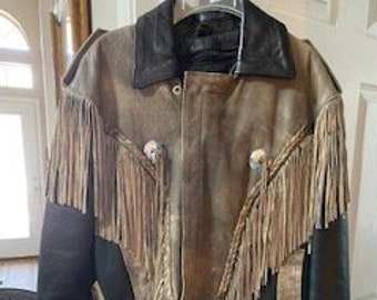 unik leather jacket with fringe