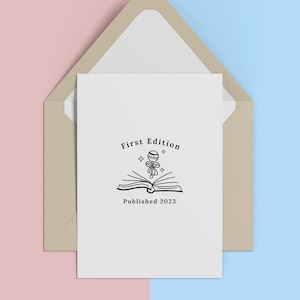 Babykaart eerste editie, welkomstbabykaart, felicitatiekaart baby, babykaart boekenliefhebber, eerste babykaart, eerste babykaart voor alle gelegenheden