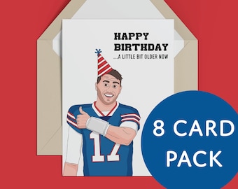 Paquete de tarjetas de cumpleaños de Josh Allen con la canción "Shout" de los Buffalo Bills (descarga digital)