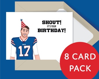 Josh Allen Birthday Card Pack, Buffalo Bills Shout Song (Digital Download)