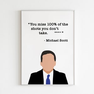 Printable Michael Scott quote, The Office quote, Michael Scott Wayne Gretzky quote, The Office wall art, Office quotes, hockey quote