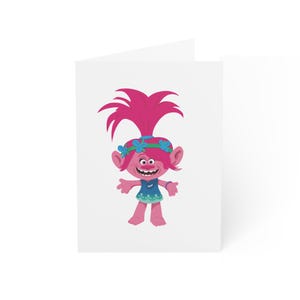 Carte d'anniversaire trolls, carte d'anniversaire coquelicot, carte d'anniversaire pour enfants, cadeau pour enfants, cadeau trolls, cadeau trolls, carte coquelicot, carte d'anniversaire pour enfants amusante