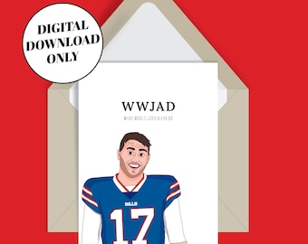 Tarjeta de Josh Allen, Buffalo Bills, WWJAD (Descarga digital)