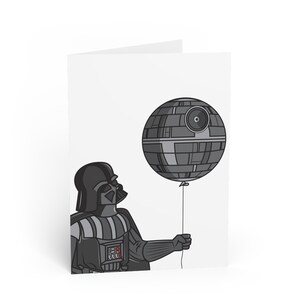 Star Wars card, Darth Vader birthday card, Death Star card, Star Wars birthday card, Death Star balloon card, Star Wars funny card