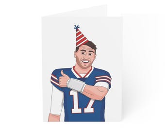 Josh Allen Birthday Card, Buffalo Bills Fan, Shout Song