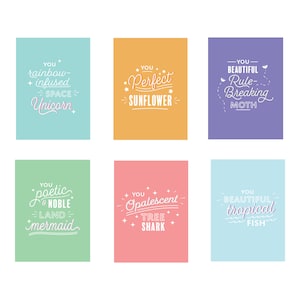 Galentine's Day cards, set of 6 5x7 downloadable galentine cards, Leslie Knope compliment cards, Leslie to Ann compliments, garentines cards