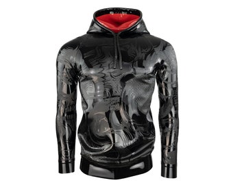 Hoodie SKULL EXTREME Latex Laser Edition