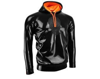 Hoodie HORNED SKULL Latex Streetwear oversize hoodie with laser motif RRP 599,-