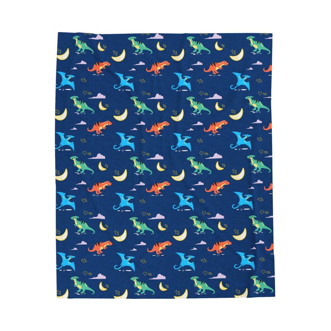 Cute Dinosaur Blanket Velveteen Plush Blanket Trex Pterosaur Night