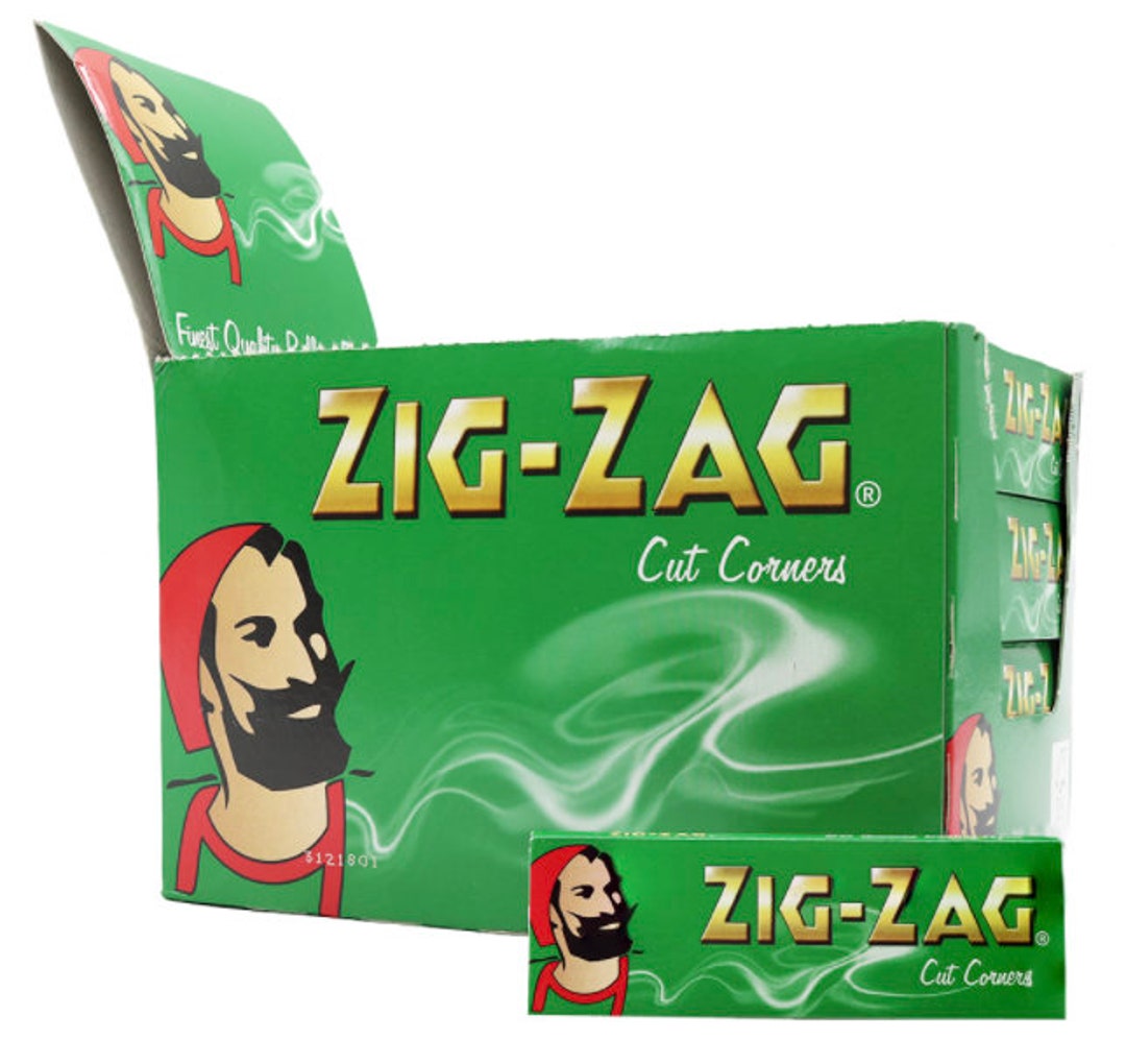 Zig Zag Cut Corners Rolling Paper, Zig Zag Green Regular Etsy