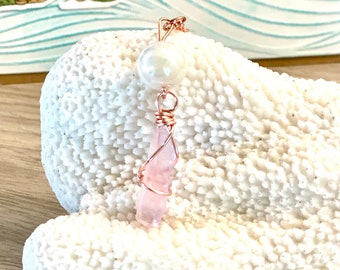 3. Light Pink Sea Glass Necklace