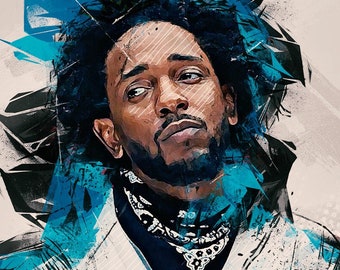 Kendrick Lamar Abstract Art Print, The Heart V, Hip Hop Fan Art (Digital Download)