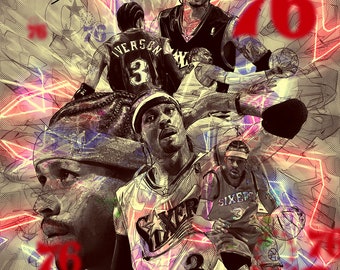 Allen Iverson Digital Art Poster (Print Ready Digital Download)