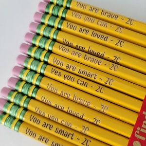 Personalized Pencils | Engraved Pencils | Custom #2 Pencils | Ticonderoga Pencils | Teacher Gift | Student Gift | Back to School | Aesthetic
