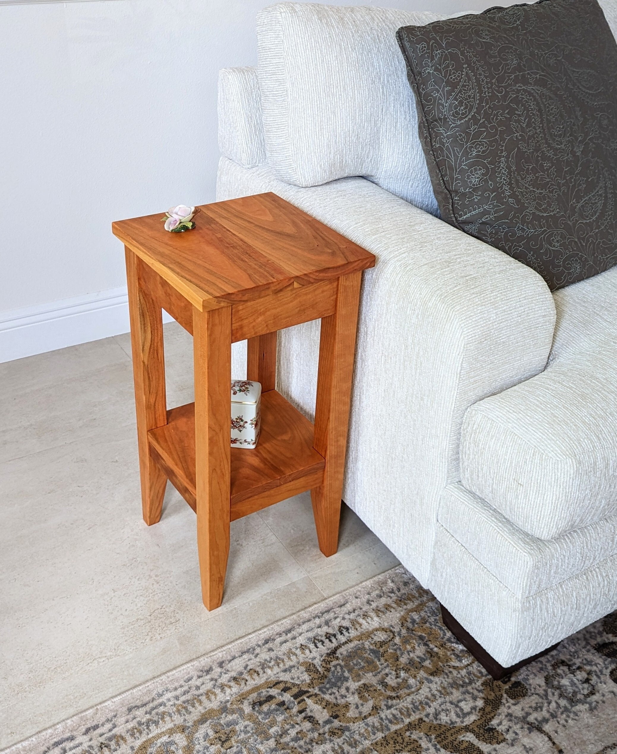 Small Wood Side Table Cherry Table Square End Table Sofa Etsy