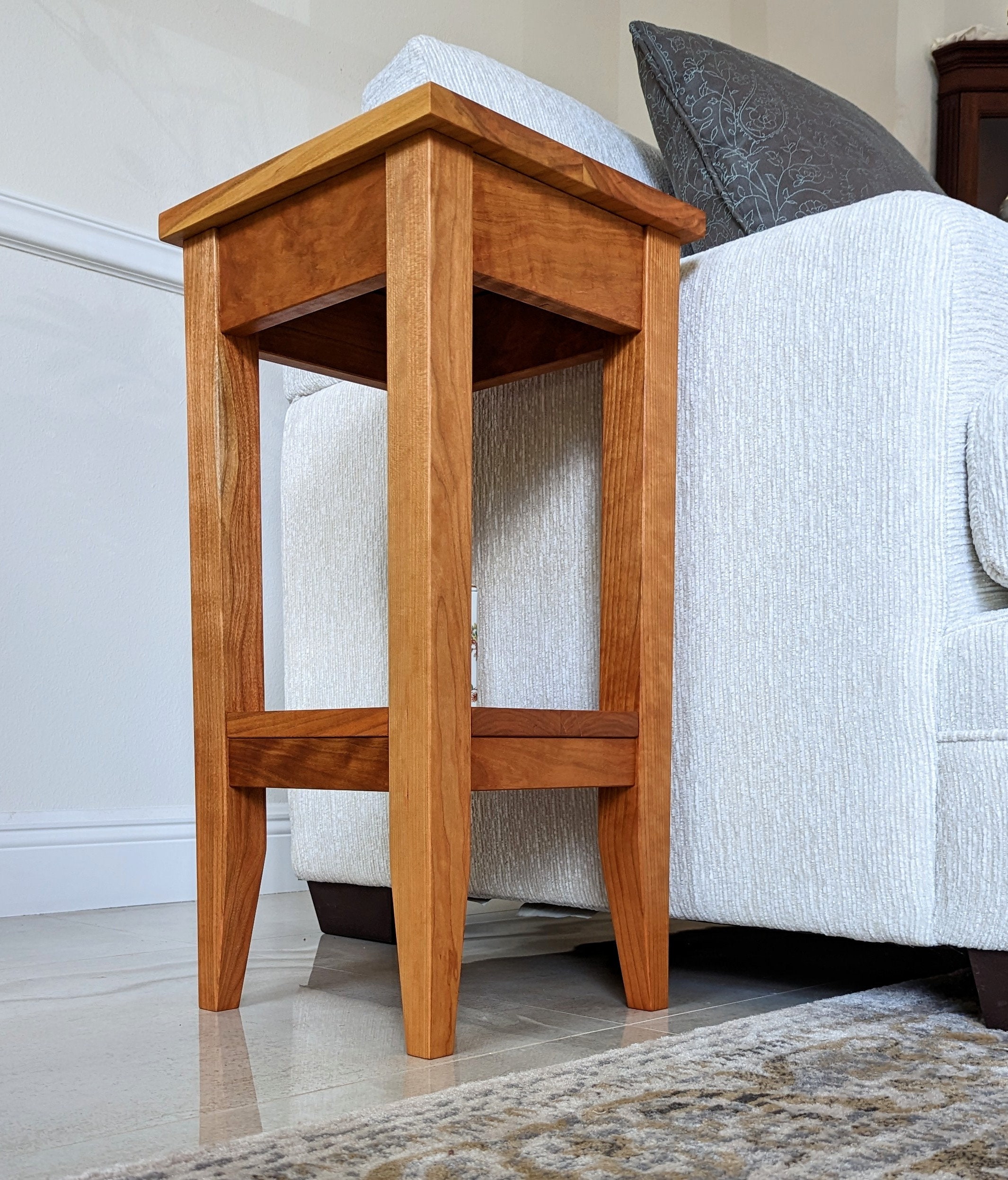 Small Wood Side Table Cherry Table Square End Table Sofa Etsy