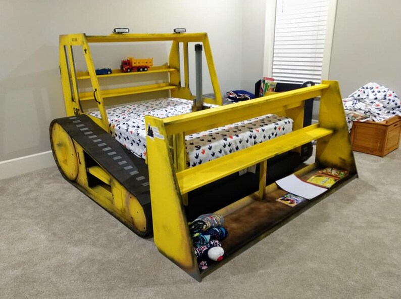 Custom Built Bulldozer Toddler Bed With Storage and Working Etsy