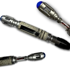 The Aztec Wide Slider Doctor Who Silver 10th Doctors Sonic Screwdriver LED light up extending emitter Prop Replica