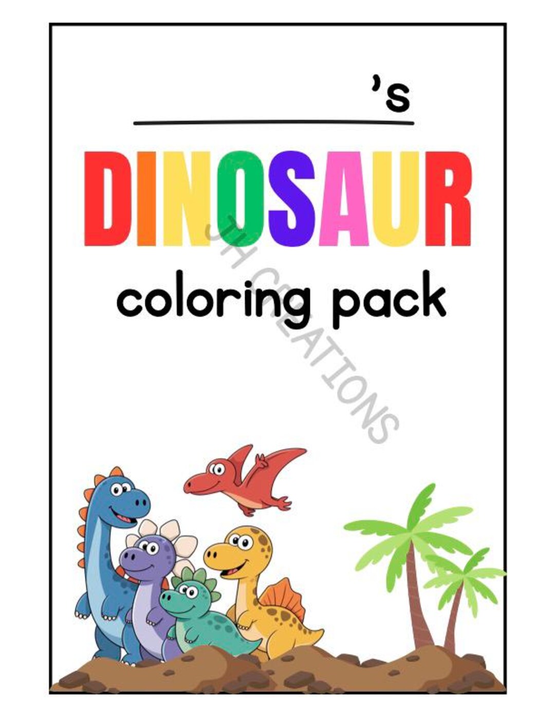 Dinosaur Coloring Pages for Kids | Printable Dino Coloring Pack ...