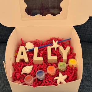 Paint Your Name Gift Box - Plaster Painting Kit for Girls - Boys - Personalized Holiday & Birthday Gift
