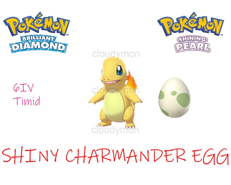 Pokemon Brilliant Diamond Shining Pearl / Shiny Charmander Egg Etsy
