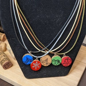 Cork Necklace, Winter Necklace, Snowflake Necklace, Cork Jewelry, Wine Lovers Gift, Mom Gift, Friend Gift